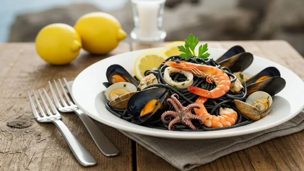 seafood squid ink pasta recipe​