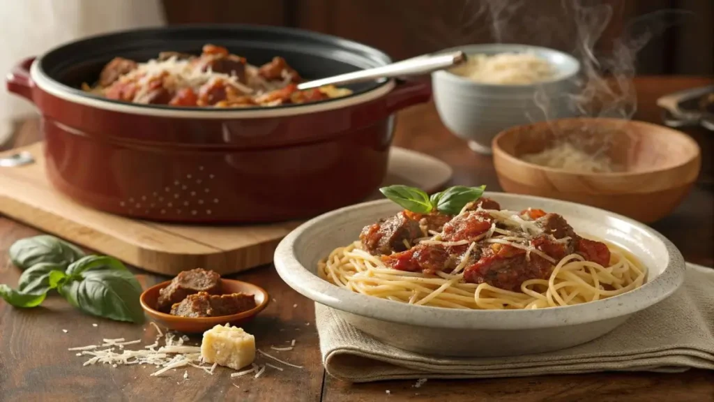 slow cooker beef pasta recipe angel hair